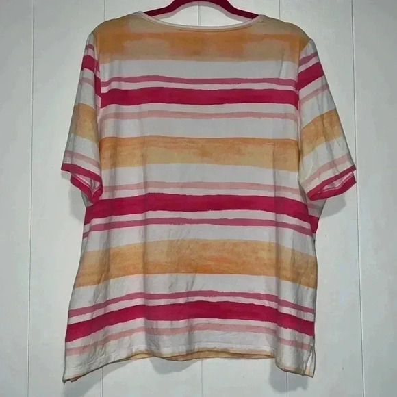 Talbots Multicolored Striped Tee C14 - Picture 2 of 5